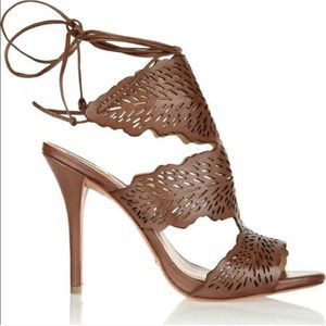 Schutz Brown Garoa Laser Cut Heels